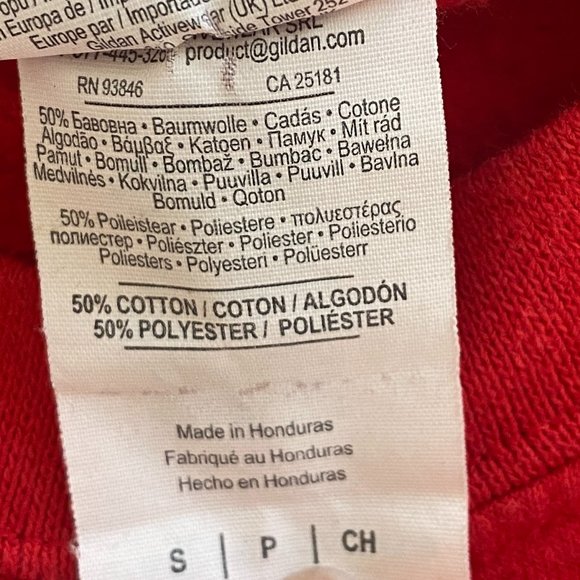 Gildan Heavy Blend "Siracha" red, long sleeved sweatshirt men's size smalk - Picture 6 of 6